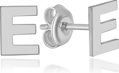 Letter E Initial Oorknoppen (zilvergehalte 925 Sterling) Oorknoppen Zilver Oorbel Trendy Minimalistisch Combi Bedel