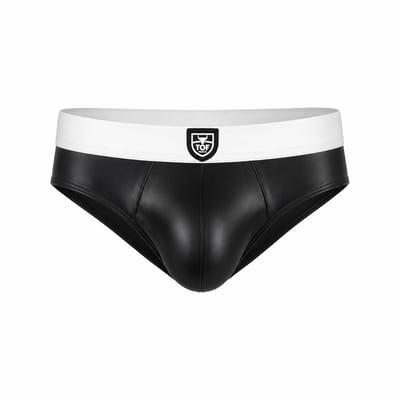TOF Paris Fetish Brief Black/White - MAAT XL - Erotisch Heren Ondergoed - Slip voor Man - Sexy mannen Slip