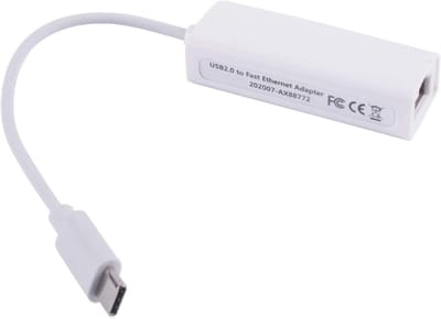 USB naar RJ45 LAN Ethernet Adapter Type C 10/100Mbps - Wit