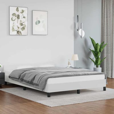 vidaXL - Bedframe - met - hoofdeinde - zonder - matras - 140x190 - cm - wit