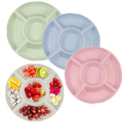 GTB® Serveerschaal met Vakjes - Tapasschaal - Snackschaal met Vakjes - Veelkleurig - 23cm x 23cm x 3cm