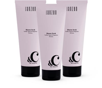 JANZEN Shower Scrub &C Vanilla Peach & Happiness 3-pack