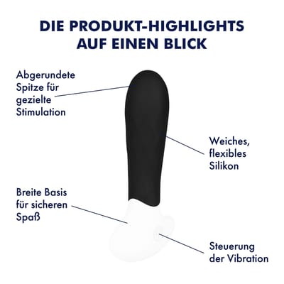 EIS, vibrator, anaal vibrator, 'butt plug met structuur, 12 cm', huidvriendelijke siliconen, oplaadbaar