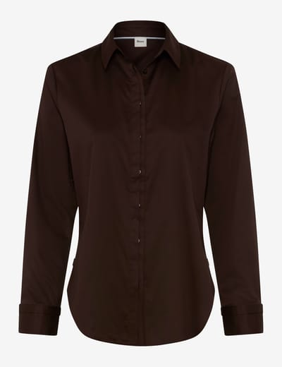 Brax Dames Blouse  Style VICTORIA brunette, donkerbruin, maat 34