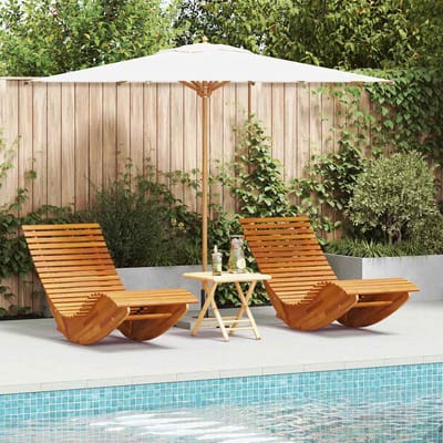 vidaXL Lounger 2 pcs Bruin 154 x 60 x 74 cm Massief Acacia Hout