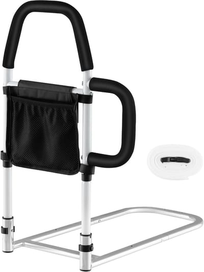 Opstahulp voor volwassenen - Bedhek stabilisator - Veilig opstaan - Met 2 handgrepen - 61x40x64 cm - Zwart wit