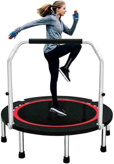 Fitness Trampoline - Bungee Trampoline - Sporten Gewichtsverlies - Opvouwbaar Ontwerp - 120 cm - Zwart