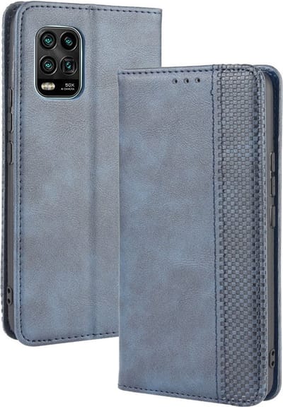 Coverup Hoesje - Geschikt voor Xiaomi Mi 10 Lite Hoesje - Coverup Vintage Style Book Case - Blauw