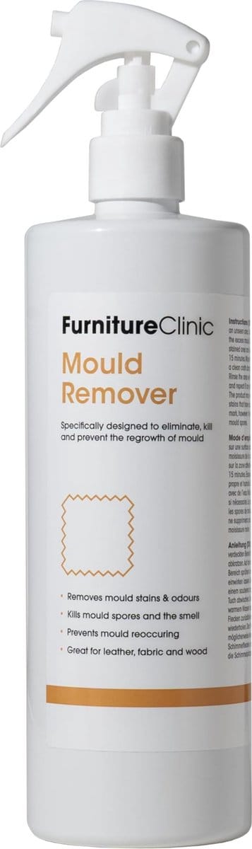 Schimmel Verwijderaar Voor Leer, Hout en Stof - 500 ml - Furniture Clinic - Gespecialiseerde schimmelverwijderaar voor gebruik op delicate materialen. Verwijdert schimmelvlekken en schimmelgeuren uit stof, leer en hout - FurnitureClinic Mould Remover