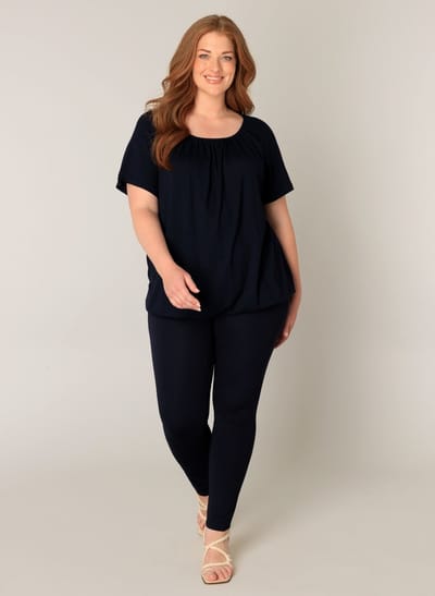 BASE LEVEL CURVY Yoni Jersey Shirt - Dark Blue - maat 2(50)