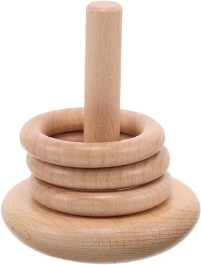 Set ringen van massief hout voor jongens en meisjes, educatief Montessori spel, stapelbaar, ontwikkeling fijne motoriek, familiespel voor binnen en buitenactiviteiten