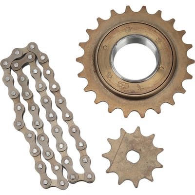 Elektrische Fiets Tandwiel Ketting Set met 410 Goud 11T H Gat Tandwiel 38 Schakels Ketting 22T Vliegwiel Kit gray