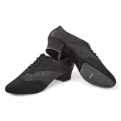 Diamant Teacher dansschoenen 188 - 234 - 548 - V - VarioSpin® splitzool - Cubaanse hak 3.7cm - Stabiel en comfortabe pasvorm - Glitterafwerking - Extreem flexibel - Lichtgewicht - Latin,Ballroom,Tango,Bachata - Diamant - Zwart - 40