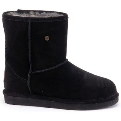 Warmbat - Dames Laars Kangaroo Suede - Zwart - Maat 36