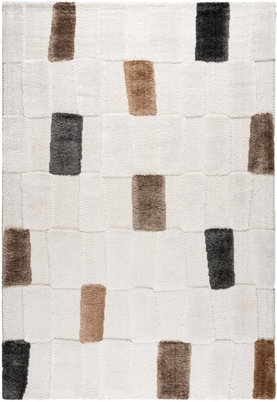 Rugsman Osaka 013.0052.6262 Vloerkleed - 160 x 230 cm - Ivoor - Rechthoekig - Polyester - Eetkamer, Woonkamer, Slaapkamer - Geometrisch - Modern