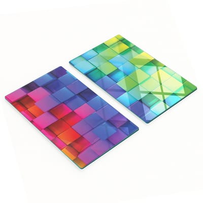 Geharde multifunctionele decoratieve glazen platen 3D-kubussen 2x30x52 cm