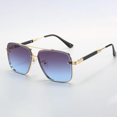 Nieuwste Retro Zonnebrillen voor Dames Moderne Modieuze Vierkante Gouden Rand Paars Verloop Glas Brillen Zonnebrillen Cadeau