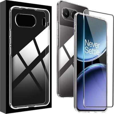Exobox Geschikt voor OnePlus Nord 4 - Back Cover Hoesje + Volledige Dekking Gehard Glas - Zwart