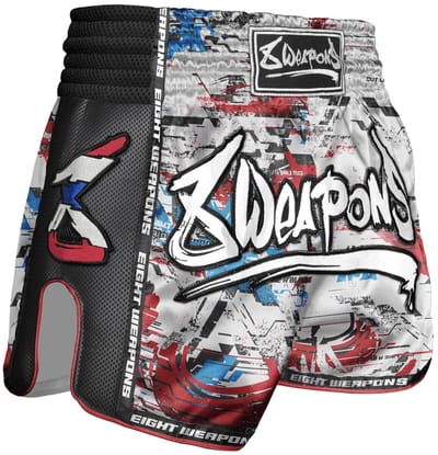 8 WEAPONS Muay Thai & Kickboksen Shorts Cut Like a Blade 2.0 Wit – Maat L