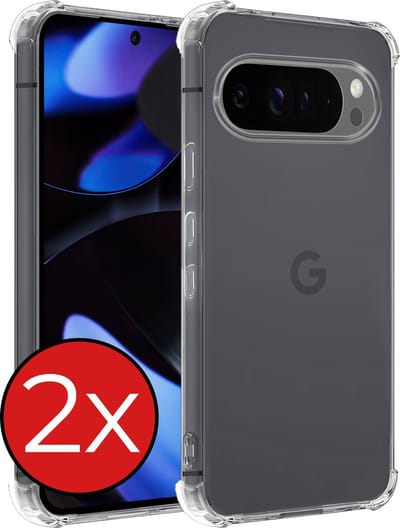 Hoesje - 2 Stuks - Geschikt voor Google Pixel 10 Pro - Sterk & Shockproof - Back Cover - Siliconen Case - Telefoon Hoes Shock Proof - Telefoonhoes - Transparant