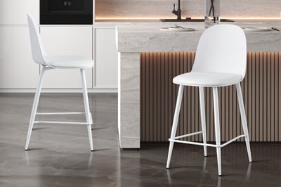 Barstoel Jasmin - 44x51x100cm - Met Kussen - Wit
