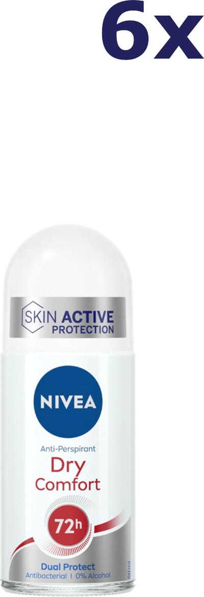 6x Nivea deodorant Roll On 50ml Women Dry Comfort
