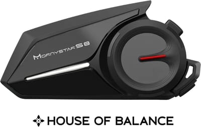 HOB Motorhelm Headset - Motor Intercom - Bluetooth - Intercom - Waterdicht - Geschikt voor alle Motorhelmen - 6 Rijders – 1200m Bereik - Zwart
