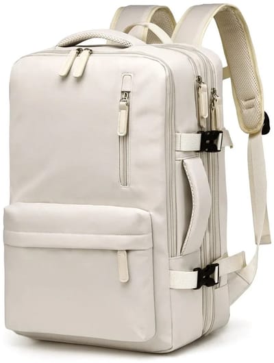 SmartLiving.Store - Handbagage 40x30x20 - Handbagage rugzak - Reisrugzak - Backpack - Travel Bag - Lichtbeige/Creme