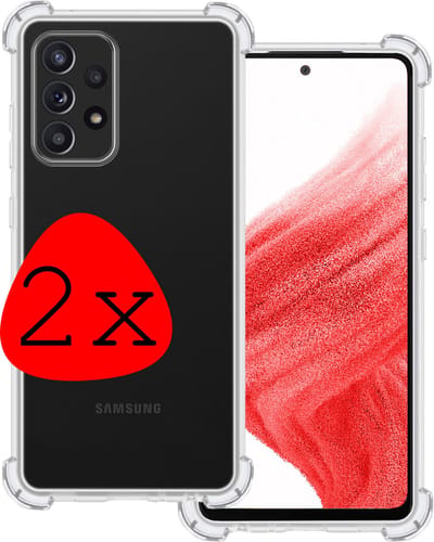 Hoesje 2 Stuks - Geschikt voor Samsung Galaxy A53 - Sterk & Shockproof - Siliconen Case - Back Cover - Telefoon Hoes Shock Proof - Transparant