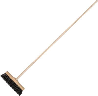 KOTARBAU® Straatbezem met Steel, van Hout, 30 cm, Buitenbezem, Tuinbezem, Bruin, Stevige Straatbezem, Harde bezem, Ergonomisch Ontwerp, voor Binnen en Buiten