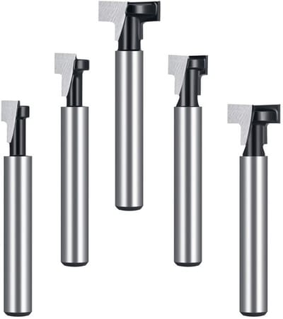 Dailygoody - T-Slot Freesbit Set - 5-delig - 1/4 inch Schacht - Voor