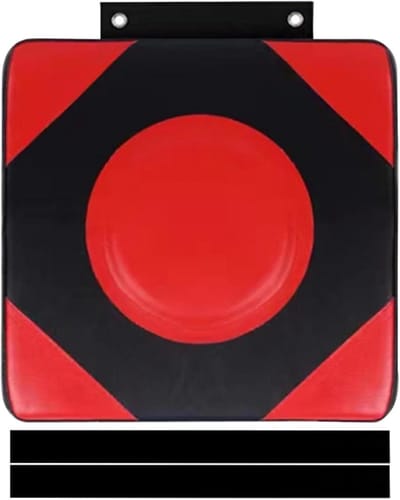 Wand Bokspad - Trainingskussen Boksen - Vechtsport Training - Verhoogd Middelpunt - 33 cm Breed - Rood