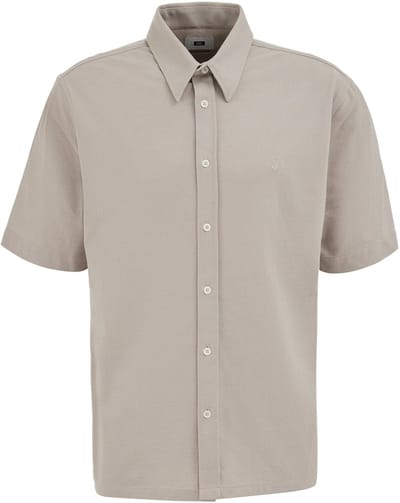 WE Fashion Heren slim fit overhemd van piquéjersey