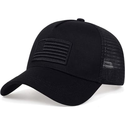 Mode Amerikaanse Vlag Borduurwerk Baseball Net Petten Lente En Zomer Buiten Verstelbaar Casual Petten Zonbescherming Pet Adjustable black