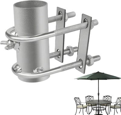 Parasolhouder Balkon - Paraplu Steun - Terras Ontspanning - Gereedschapsloze Montage - 18 x 14 x 8 cm - Zwart