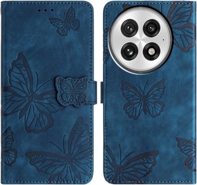 Coverup Hoesje - Geschikt voor OnePlus 13 Hoesje - Coverup Vlinders Book Case - Blauw