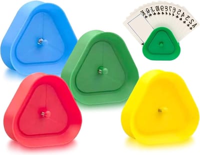 Set van 4 Driehoekige Plastic Kaarthouders voor Handenvrije Opslag, Ideaal voor Volwassenen en Senioren in 4 Kleuren - Perfect voor Organisatie en Gemak