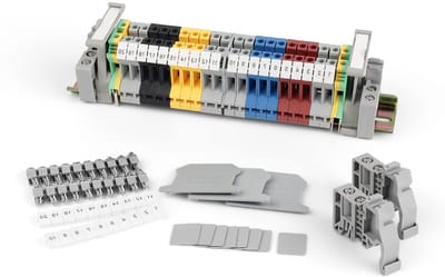 DIN Rail Terminal Block Kit UK-2.5B - Passage Clamp Set voor Automatiseringsprojecten, Garage en Doe-Het-Zelf Klussen