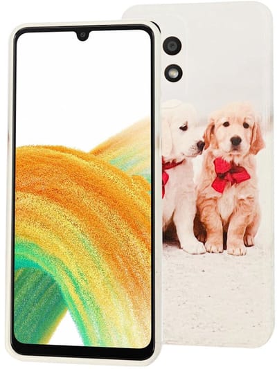 Multimedia & Accessoires TPU Back Cover Case Hoesje met Twin Puppyprint geschikt voor Apple iPhone 16 - Bruin