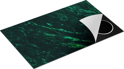 Chefcare Inductie Beschermer Donker Groene Marmer - Groen - 85x52 cm - Afdekplaat Inductie - Kookplaat Beschermer - Inductie Mat