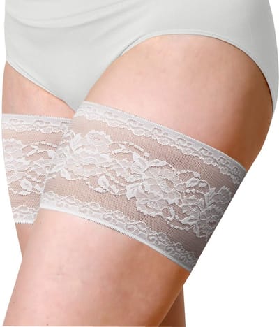 Bandelettes Original bovenbeenbanden – anti-schuur & antislip – Maat D 68–72 cm – Peony wit