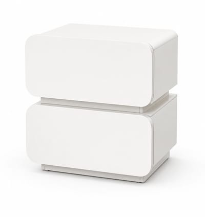 ITRONIQ Nachtkastje 40x35x46 CM - Modern Nachtkastje Slaapkamer - Compact Tafeltje Naast Bed - MDF Bijzettafel - Opbergtafel - Wit