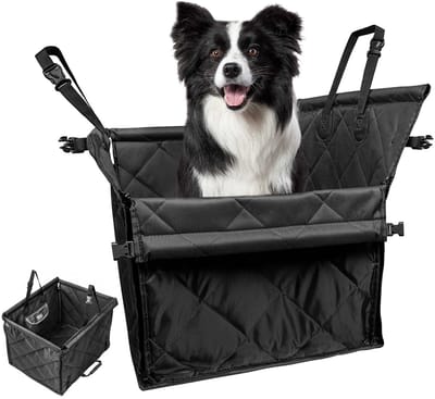 MIVRAY Autostoelen Voor Honden - Huisdieren Accessoire Met Anti-Slip Bodem, Hondenautostoel Voor Auto, Waterdichte Stofmat, Zwart