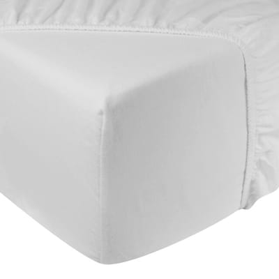 DoubleDry Hoeslaken Flanel 100% Zacht Katoen - Eenpersoons 90x200 cm - Rondom Elastiek - Wit