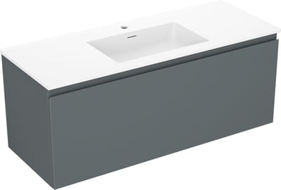 Mexen Orio badkamerkast 120 cm met wastafel Otis, 1 lade, grafiet mat/wit mat - 91A10-12047-1-BF66-W18M01