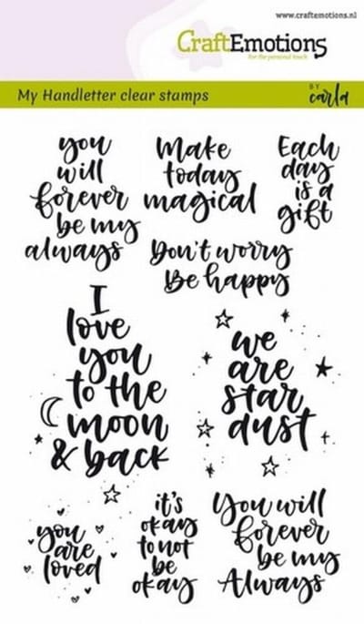 Clearstamps A6 Handlettering - happy feelings (Eng) Carla Kamphuis