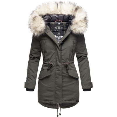 Navahoo Premium Dames Winterjas Lady Like – Klassieke Parka met Afneembare Kunstbontkraag