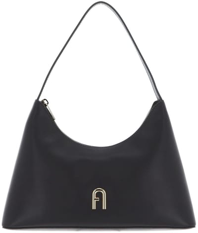 FURLA Leren schoudertas avondtas Diamante Mini Shoulder Bag Urban Gray donkergrijs