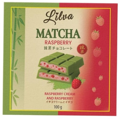 Lilva Matcha Raspberry Framboos Chocolade 100g