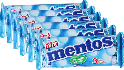 6 x 3-pack Mentos Mint á 38 gram per rol - Voordeelverpakking Snoepgoed